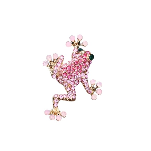 Whimsical Pink Barbicore Rhinestone‎ Frog - Picture 1 of 3